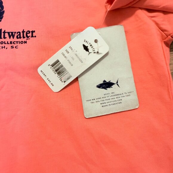 Southern Saltwater Myrtle Beach TShirt Stay Salty 2XL Coral Pineapple Short Slee - Picture 8 of 12